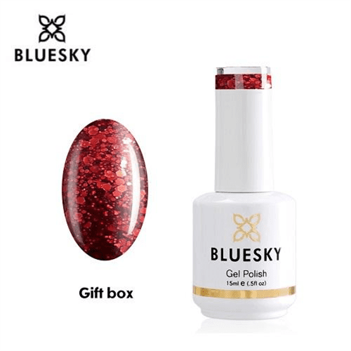 BLUESKY Esmalte Permanente GIFTBOX - Glitter rojo