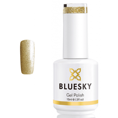 BLUESKY Esmalte Gel PLATINUM 02 GLITTER DORADO AMARILLO PEQUEÑO