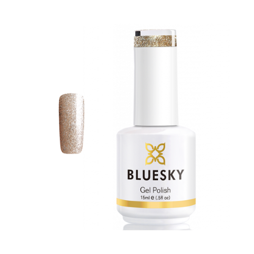 BLUESKY Esmalte Gel PLATINUM 04 GLITTER DORADO PEQUEÑO