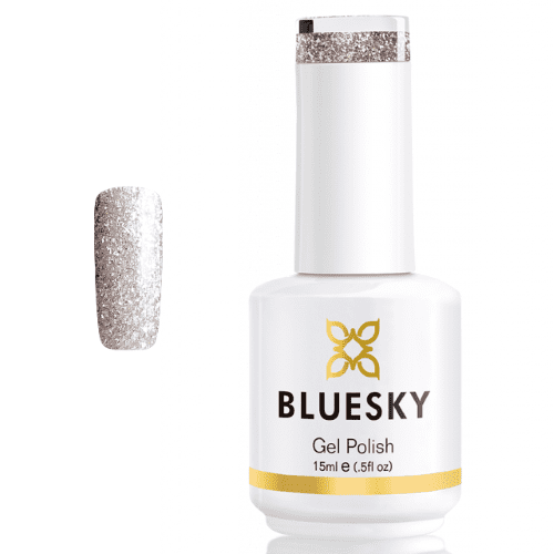 BLUESKY Esmalte Gel PLATINUM 08 GLITTER PLATEADO - DORADO PEQUEÑO