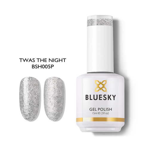 BLUESKY Esmalte Gel Twas the night Full glitter plateado