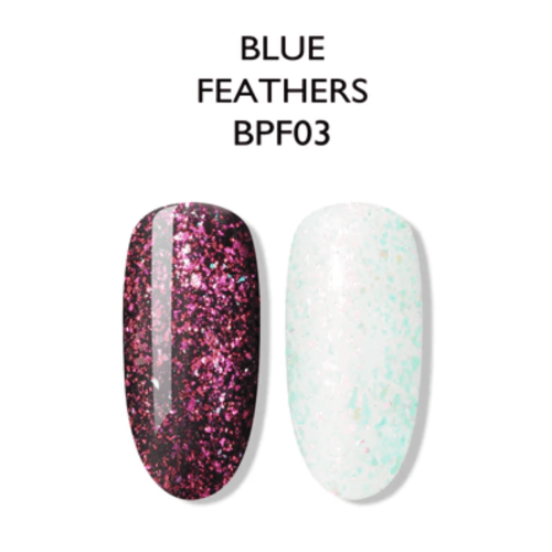 BLUESKY Esmalte permanente - Blue Feathers Super Glitter Color