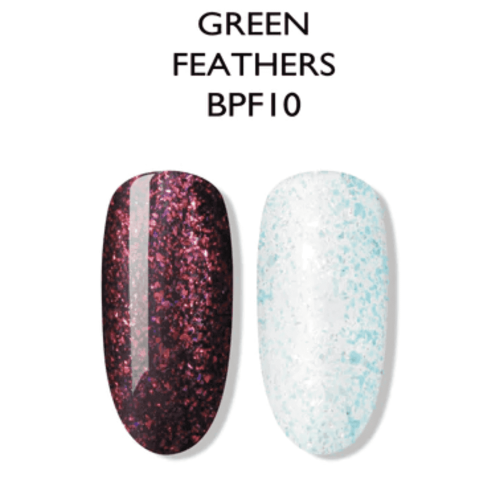 BLUESKY Esmalte permanente - Green Feathers Super Glitter Color