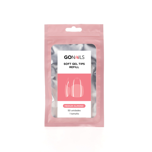 Go Nails Tips Soft Gel Individual Medium Almond #2