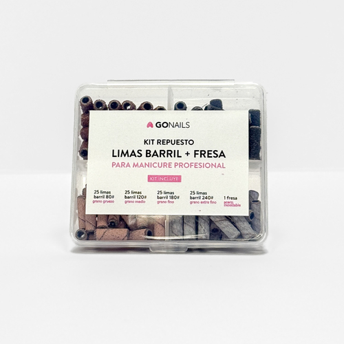 Set de Limas Barril + Fresa Go Nails